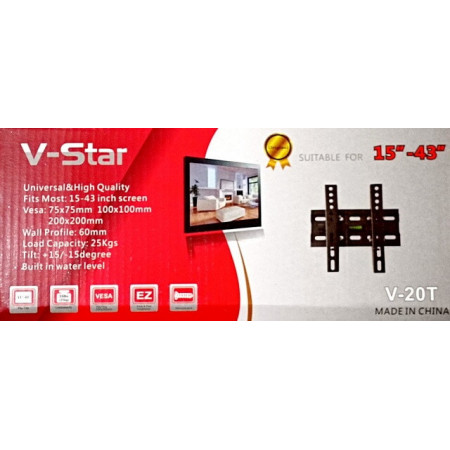 Кріплення Кронштейн для телевізора V-Star V-20T 15"-43"/7484