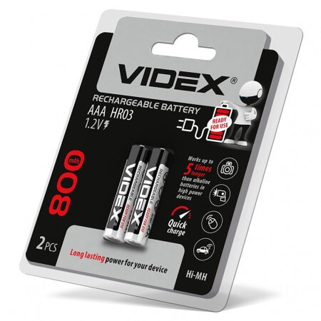 Акумулятор VIDEX HR03 AAA Ni-MH 800mAh 1.2V 1 шт.