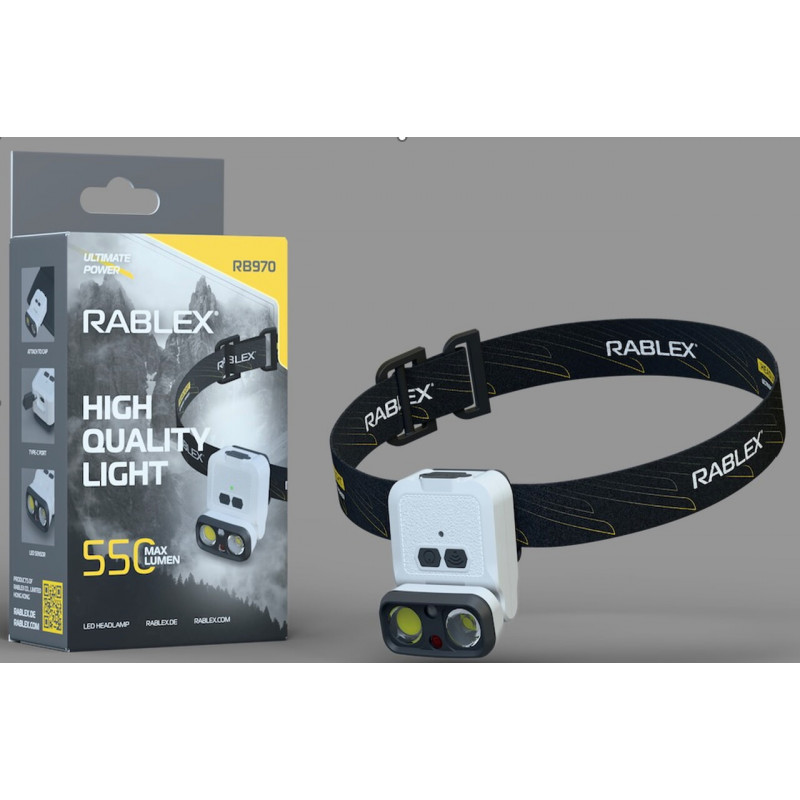 Налобный фонарь Rablex RB970, 1хXPG+1хCOB, Sensor, аккум, Type-C