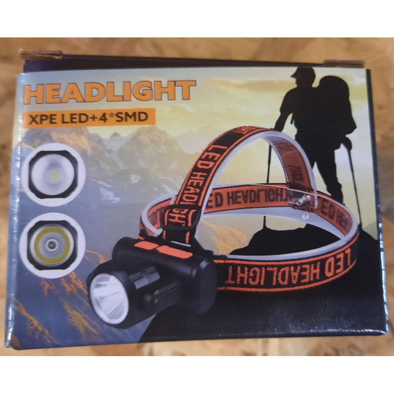 Налобный фонарь Bailong BL-2001, 4SMD+XPE, аккумулятор, micro USB, 7469