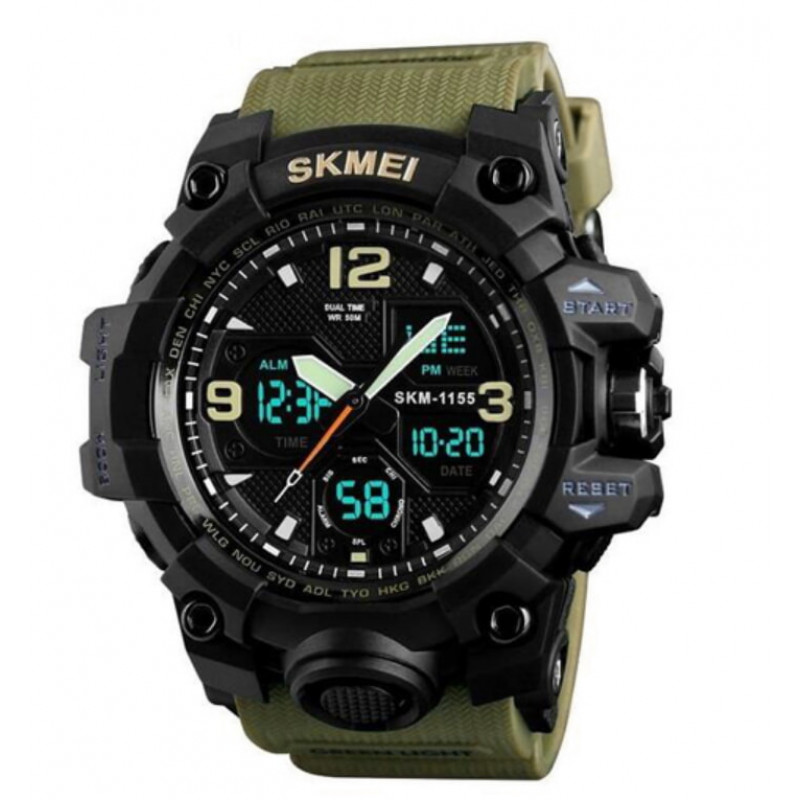 Часы наручные SKMEI 1155BKH, KHAKI, 9734