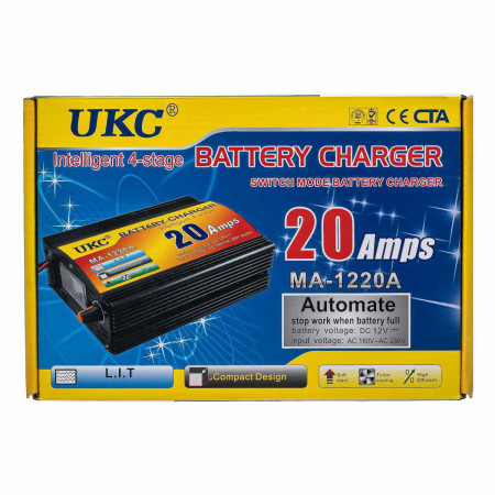 Зарядний пристрій для акумулятора UKC BATTERY CHARGER 20A MA-1220A пристрій-автомат інвертор / 1889