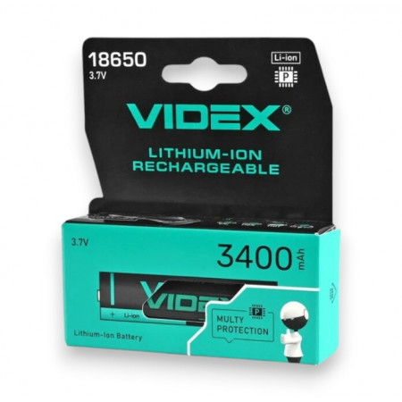 Акумулятор Videx 18650 Li-ion 3400mAh 3.7V З ЗАХИСТОМ !!