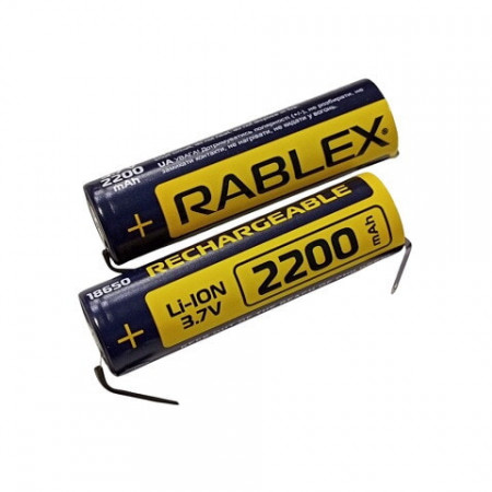 Акумулятор Rablex 18650 Li-Ion 2200mAh Li-ION 3.7v з контактами 20А