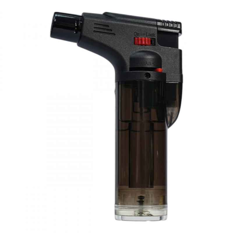Горелка газовая карманная / Турбо зажигалка / Lighter прозрачная (карамелька-2)