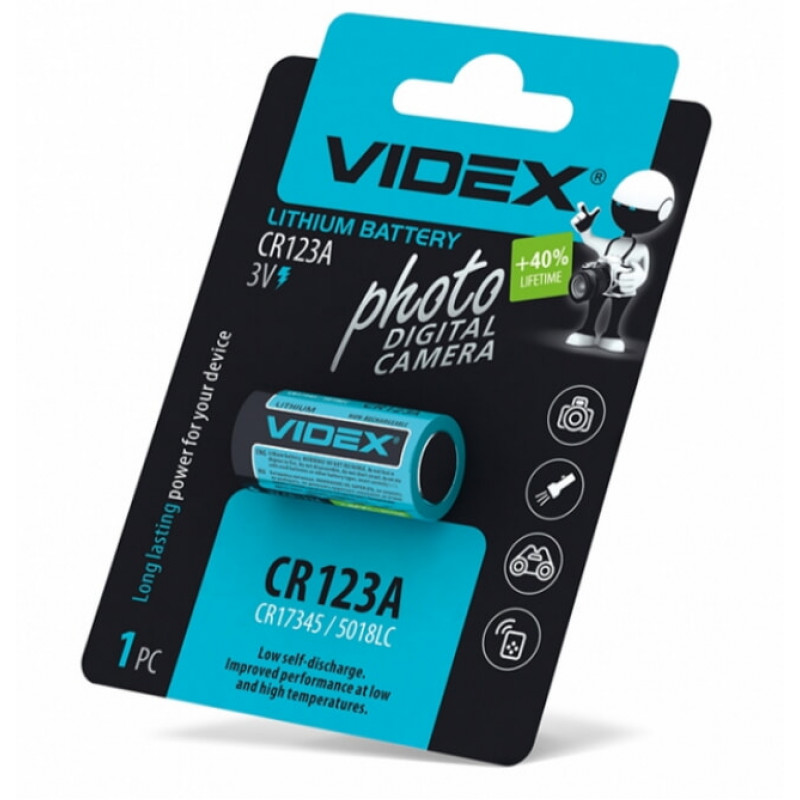 Батарейка літієва Videx CR123A