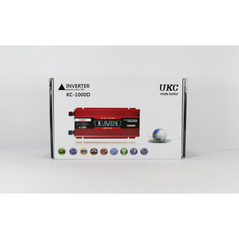 Инвертор преобразователь UKC AC/DC KC-1000D 1000W 12V + lcd / 2812