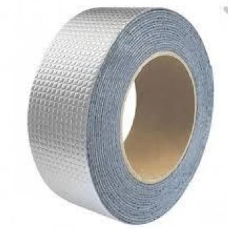 Бутилова водонепроникна стрічка з алюмінієвою фольгою 7233 (BUTYL SELF-ADHESIVE) 5 см*1.2 мм*10 м