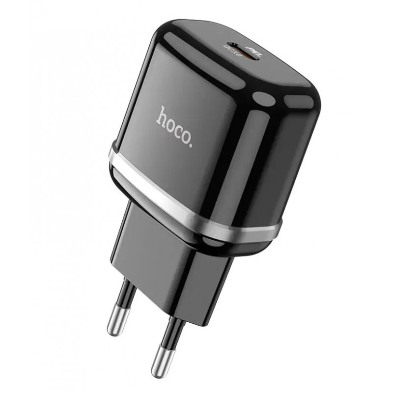 СЗУ Сетевое Зарядное Устройство Hoco N24, быстрая зарядка 20W, Type-C - Lightning