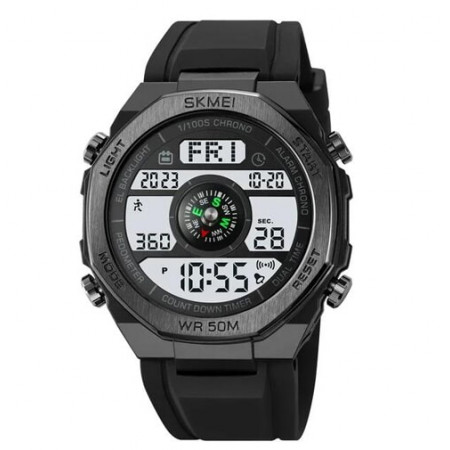 Часы наручные SKMEI 2209BKWT, BLACK-WHITE, Compass, Pedometer, 10350