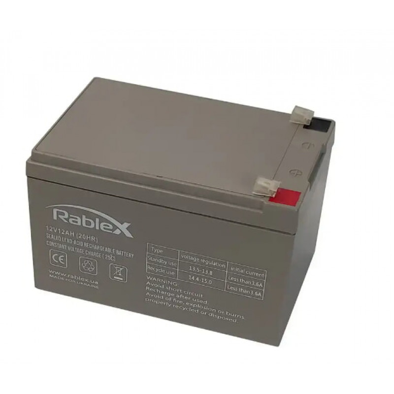 Аккумуляторная батарея Rablex 12V 12Ah (RB1212), свинцово-кислотная (SLA)