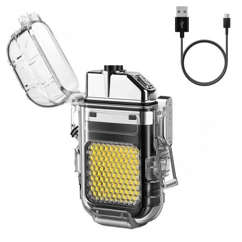 Зажигалка спиральная USB и Led фонарик 9258