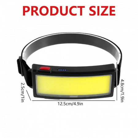 Налобный фонарь Bailong BL-F007, WD163, COB, USB, 8130