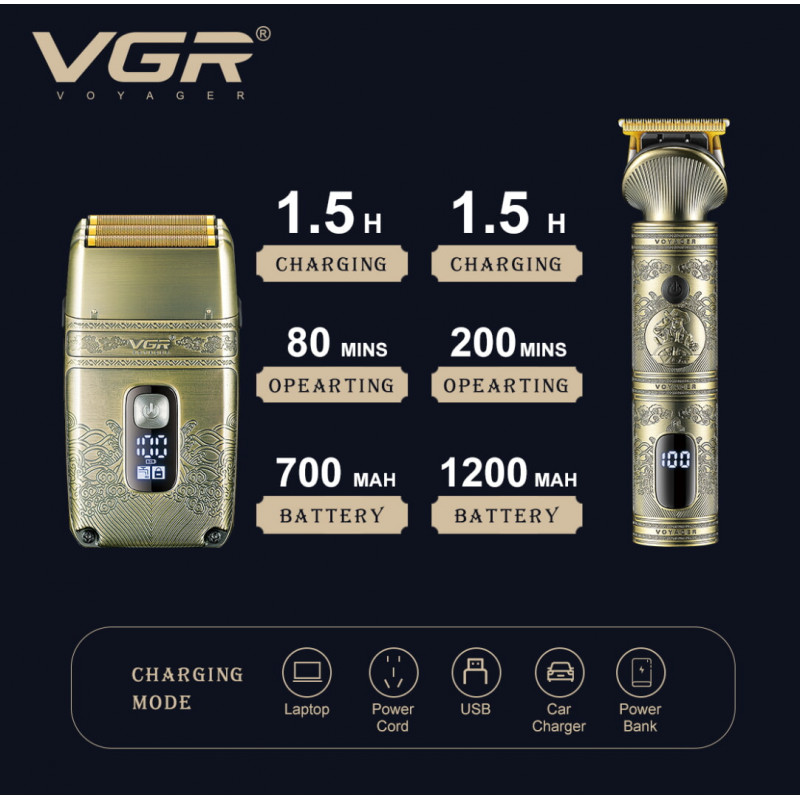 Тример бороди та вусів VGR V-649