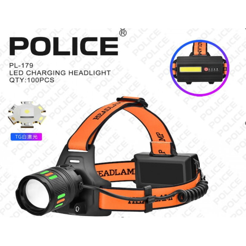 Налобный фонарь PL-179, T203, TG LED, 2х18650, ЗУ Type-C