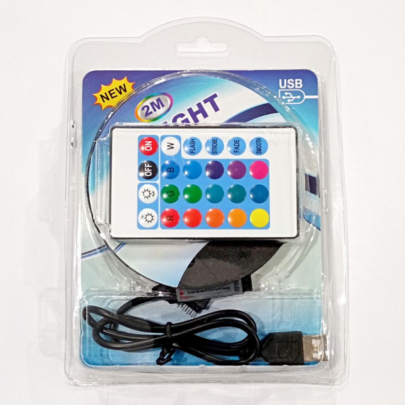 Світлодіодна стрічка RGB кольорова USB / 5050 / 7572 / 2 м