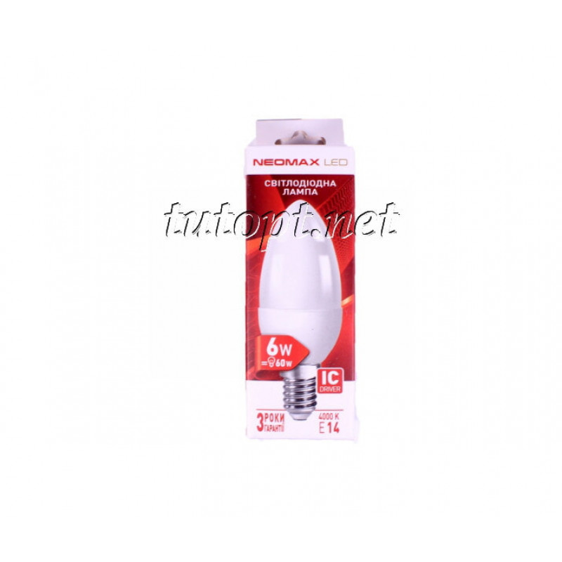 Светодиодная LED лампочка neomax 6W NX6C E14 4000K (Свечка)