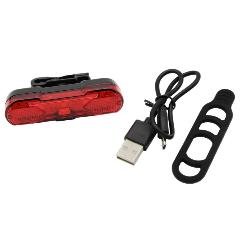 Велосипедний задній ліхтар мигалка акумуляторний PL-B20B, AQY-096 microUSB