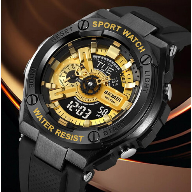 Часы наручные SKMEI 2101BKGD, BLACK/GOLD, 10310