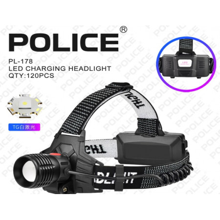 Налобный фонарь PL-178, TG LED, 2х18650, ЗУ Type-C