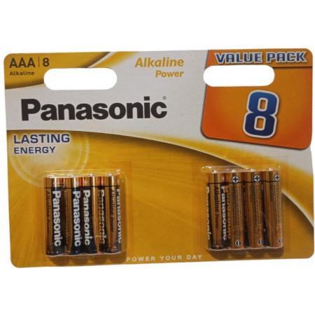 Батарейка Panasonic LR3, AAA, Alkaline, 8 штук