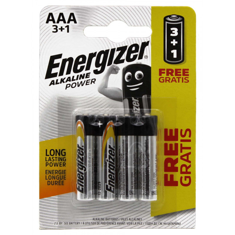 Батарейка Energizer LR3/AAA Alkaline / блистр 4шт