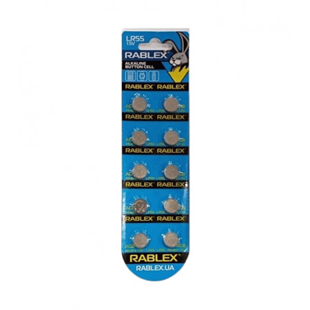 Батарейки-Таблетки Rablex LR55/AG8/1.5V блистер 10шт.