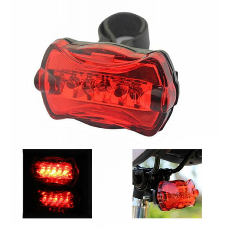Велосипедний задній фонарик мигалка на батарейках 198-5LED, 2xAAA