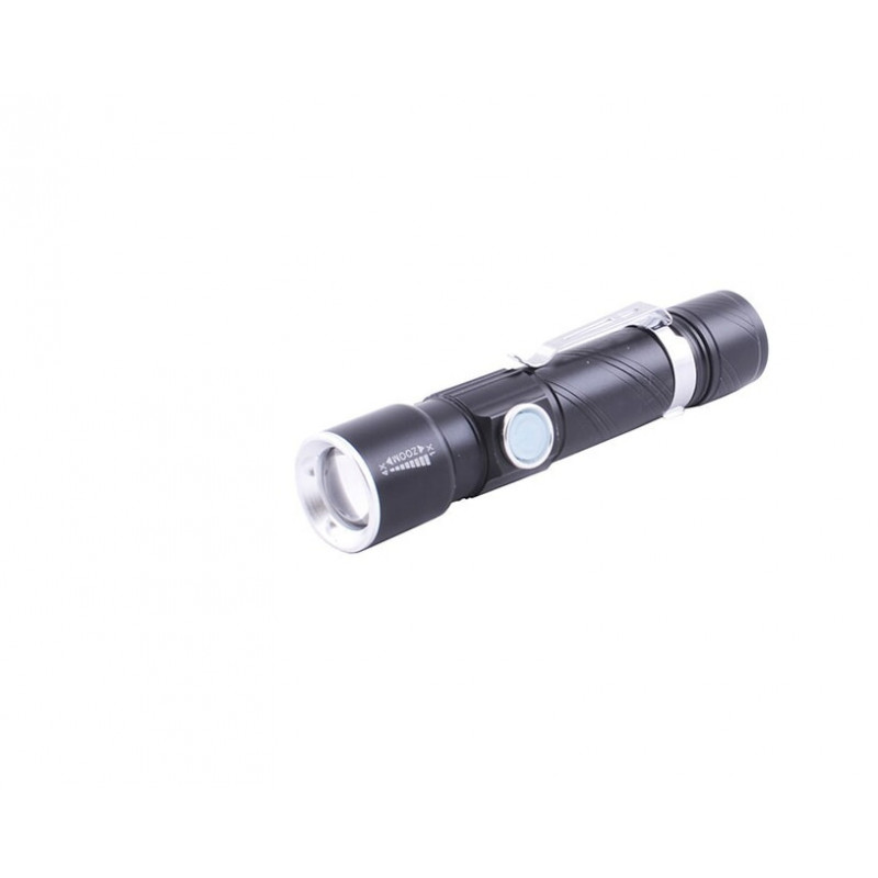Ручний ліхтар Police 802-T6, 1х18650, затискач, zoom, ЗУ microUSB