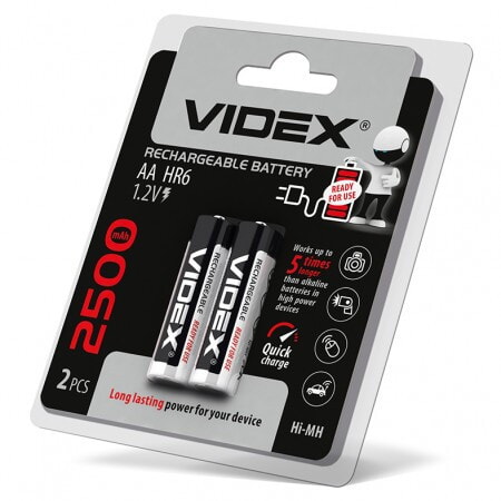 Акумулятор VIDEX HR6 AA Ni-MH 2500mAh 1.2V 1 шт.