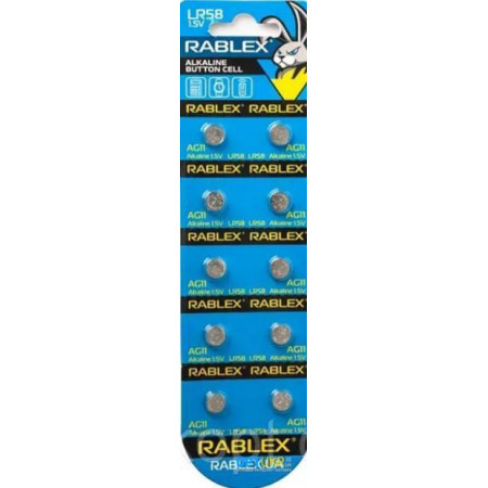 Батарейки-Таблетки Rablex LR58/AG11/1.5V блистер 10шт.