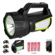 Ручний ліхтар T100A-10W+2COB, Білий, Червоний, Синій, power bank, 4x18650, ЗУ Type-C