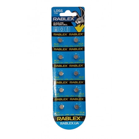 Батарейки-Таблетки Rablex LR66/AG4/1.5V блистер 10шт.