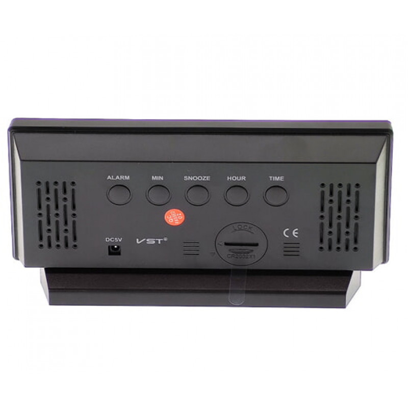 Часы электронные VST-897-4, ярко-зеленый,температура, USB