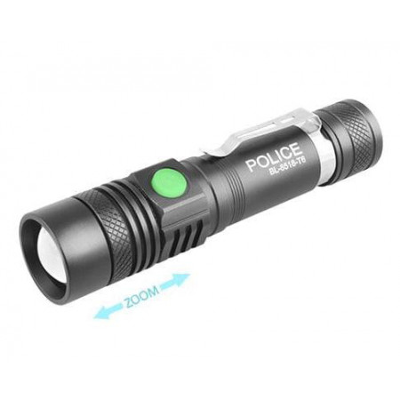 Ручний ліхтар Police BL-518-T6, 18650, Zoom, ЗУ Type C