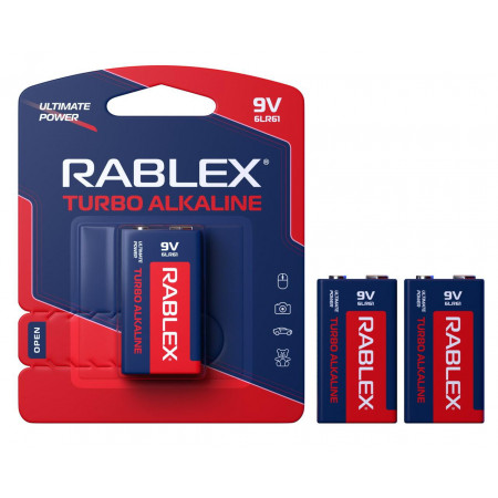 Акумулятор Rablex Крона 6F22/ 9V / Лужний / TURBO/ БЛИСТЕР