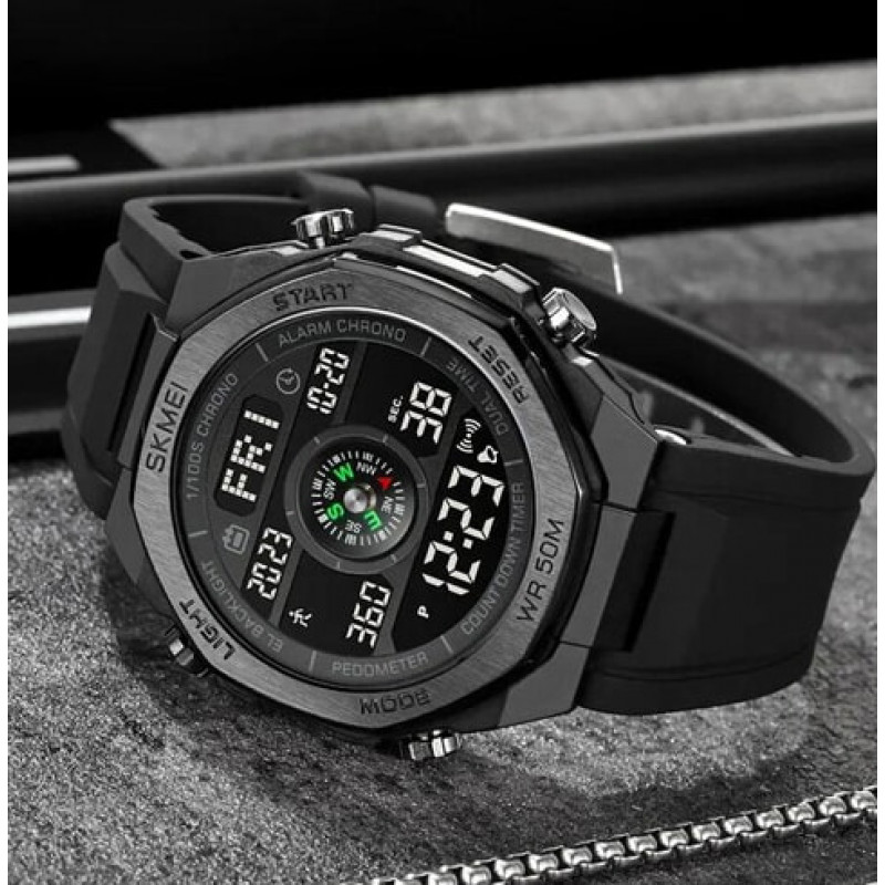 Часы наручные SKMEI 2209BKBK, BLACK-BLACK, Compass, Pedometer, 10323