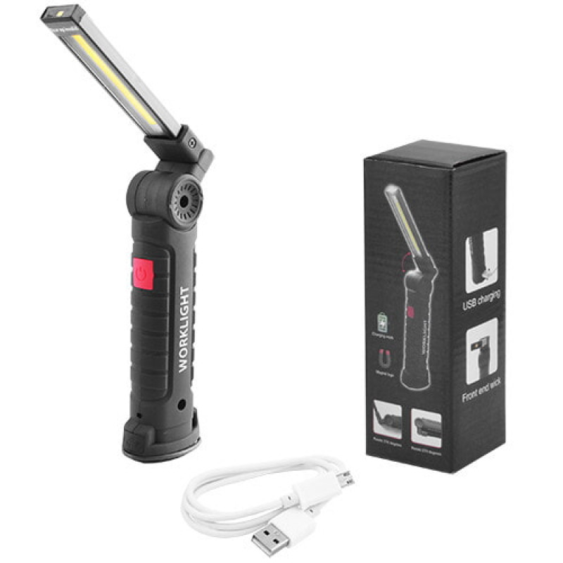 Ліхтар для кемпінгу W52-SMD+COB, Білий, Червоний, micro USB, вбудований акум., поворот 180º, магніт