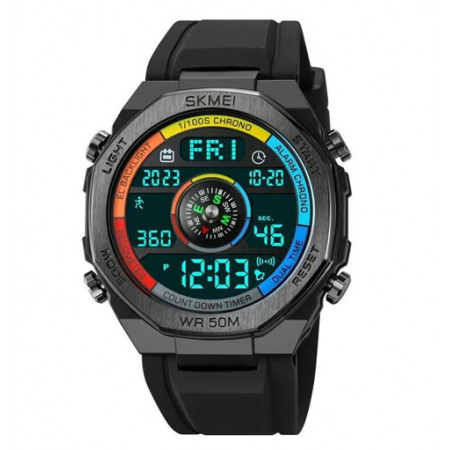 Часы наручные SKMEI 2209CKBK, COLORFUL/BLACK, Compass, Pedometer, 10351