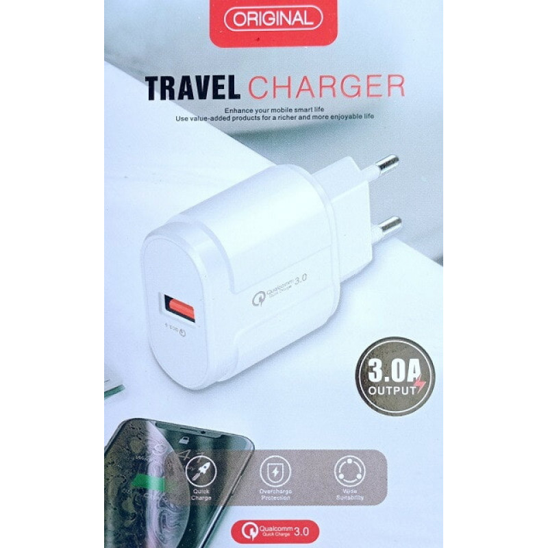 Сетевое зарядное устройство USB x 1 Fast 3.0A Original Travel / Model: 13-3