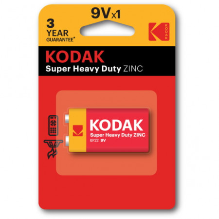 Батарейка KODAK Super Heavy Duty 6F22 / 9V / БЛІСТЕР