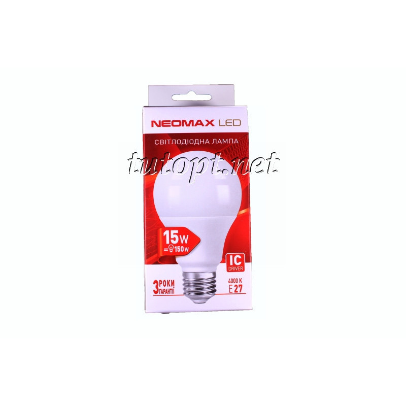 Светодиодная LED лампочка neomax 15W NX15L E27 4000K
