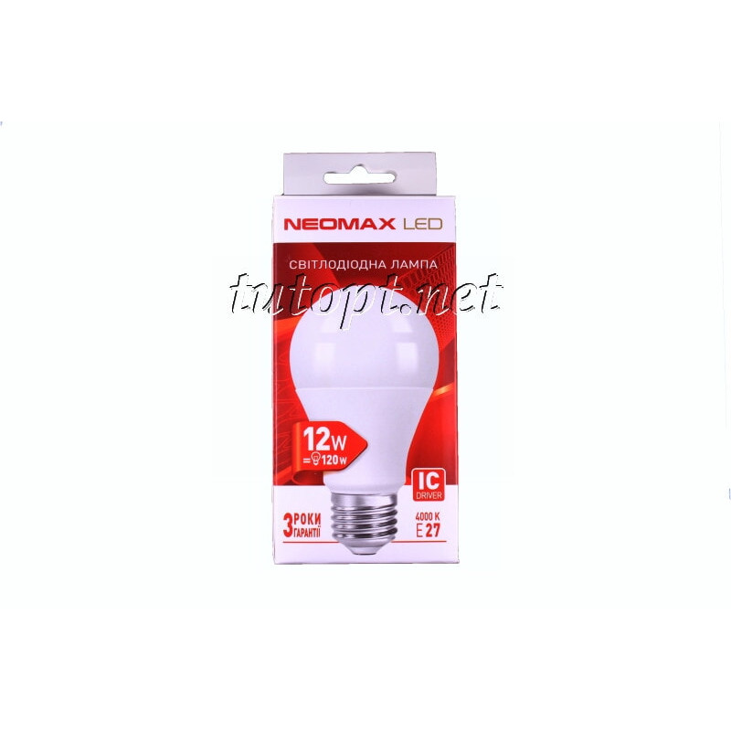 Светодиодная LED лампочка neomax 12W NX12L E27 4000K