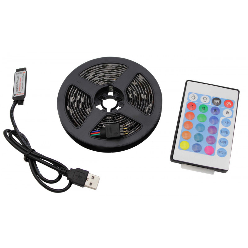 Світлодіодна стрічка RGB кольорова USB / 5050 / 7572 / 2 м