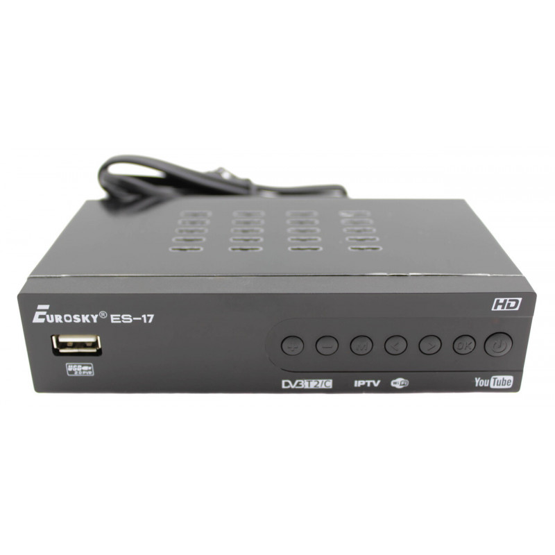 ТВ-ресивер тюнер Eurosky ES-17 / металический корпус / DVB-T 2 (Гарантия 1год)