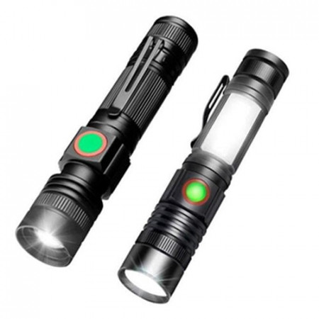 Ручной фонарь BL-502-T6+COB, ЗУ microUSB, 1x18650, zoom,
