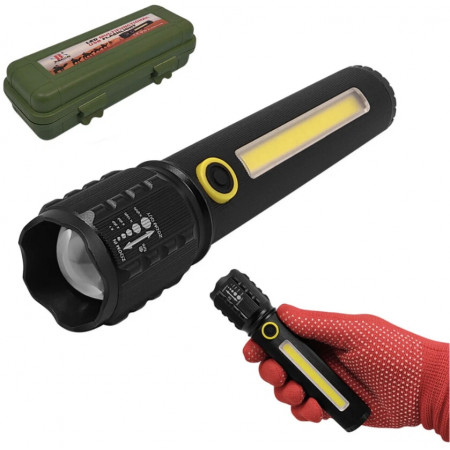 Ручний ліхтар C72-P50+COB, RB259, ЗУ mircoUSB, акумулятор, зум, коробка