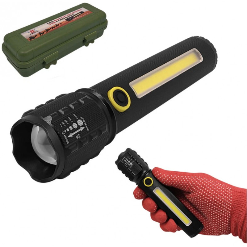 Ручний ліхтар C72-P50+COB, RB259, ЗУ mircoUSB, акумулятор, зум, коробка