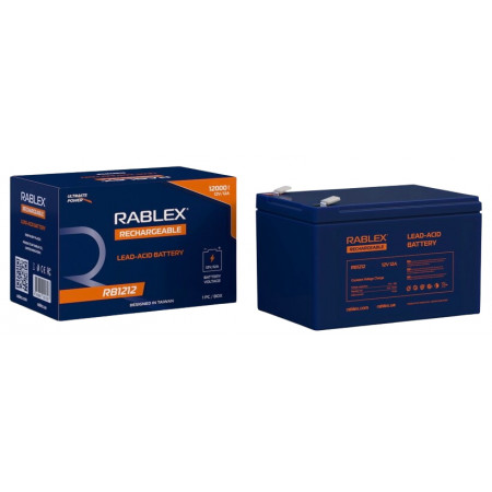 Аккумуляторная батарея Rablex 12V 12Ah (RB1212), свинцово-кислотная (SLA)