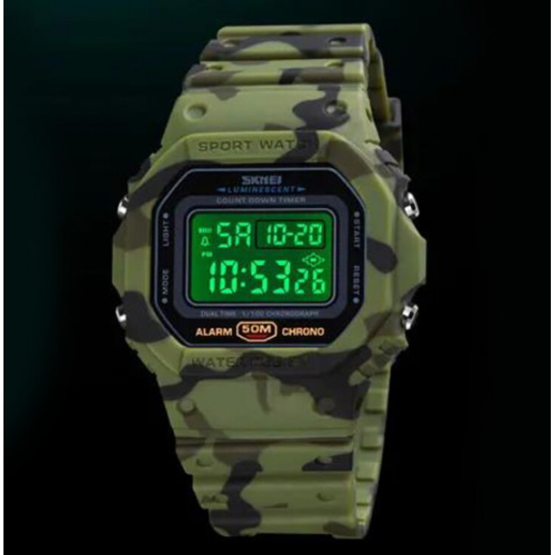 Часы наручные SKMEI 1628CMGN, CAMO GREEN, 10258